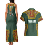 Personalized Kookaburras Field Hockey Couples Matching Tank Maxi Dress and Hawaiian Shirt Kangaroo Australian Indigenous Dot Art Style With Vibrant Sun Patterns