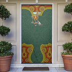 Personalized Kookaburras Field Hockey Door Cover Kangaroo Australian Indigenous Dot Art Style With Vibrant Sun Patterns