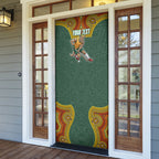 Personalized Kookaburras Field Hockey Door Cover Kangaroo Australian Indigenous Dot Art Style With Vibrant Sun Patterns