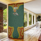 Personalized Kookaburras Field Hockey Door Cover Kangaroo Australian Indigenous Dot Art Style With Vibrant Sun Patterns