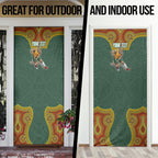 Personalized Kookaburras Field Hockey Door Cover Kangaroo Australian Indigenous Dot Art Style With Vibrant Sun Patterns