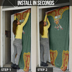 Personalized Kookaburras Field Hockey Door Cover Kangaroo Australian Indigenous Dot Art Style With Vibrant Sun Patterns