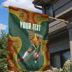 Personalized Kookaburras Field Hockey Garden Flag Kangaroo Australian Indigenous Dot Art Style With Vibrant Sun Patterns