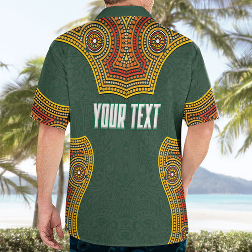 Personalized Kookaburras Field Hockey Hawaiian Shirt Kangaroo Australian Indigenous Dot Art Style With Vibrant Sun Patterns
