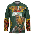 Personalized Kookaburras Field Hockey Hockey Jersey Kangaroo Australian Indigenous Dot Art Style With Vibrant Sun Patterns