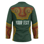 Personalized Kookaburras Field Hockey Hockey Jersey Kangaroo Australian Indigenous Dot Art Style With Vibrant Sun Patterns