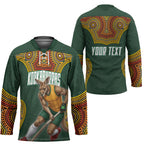 Personalized Kookaburras Field Hockey Hockey Jersey Kangaroo Australian Indigenous Dot Art Style With Vibrant Sun Patterns
