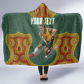 Personalized Kookaburras Field Hockey Hooded Blanket Kangaroo Australian Indigenous Dot Art Style With Vibrant Sun Patterns