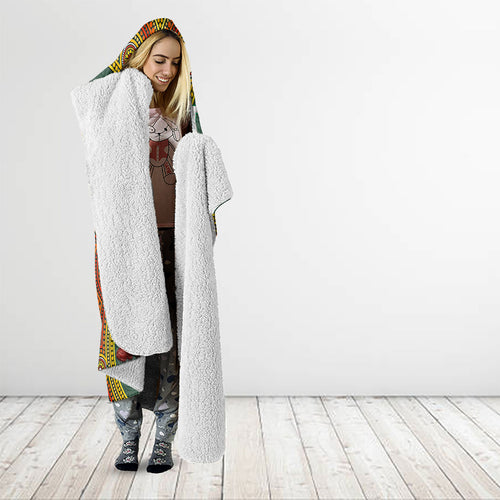 Personalized Kookaburras Field Hockey Hooded Blanket Kangaroo Australian Indigenous Dot Art Style With Vibrant Sun Patterns