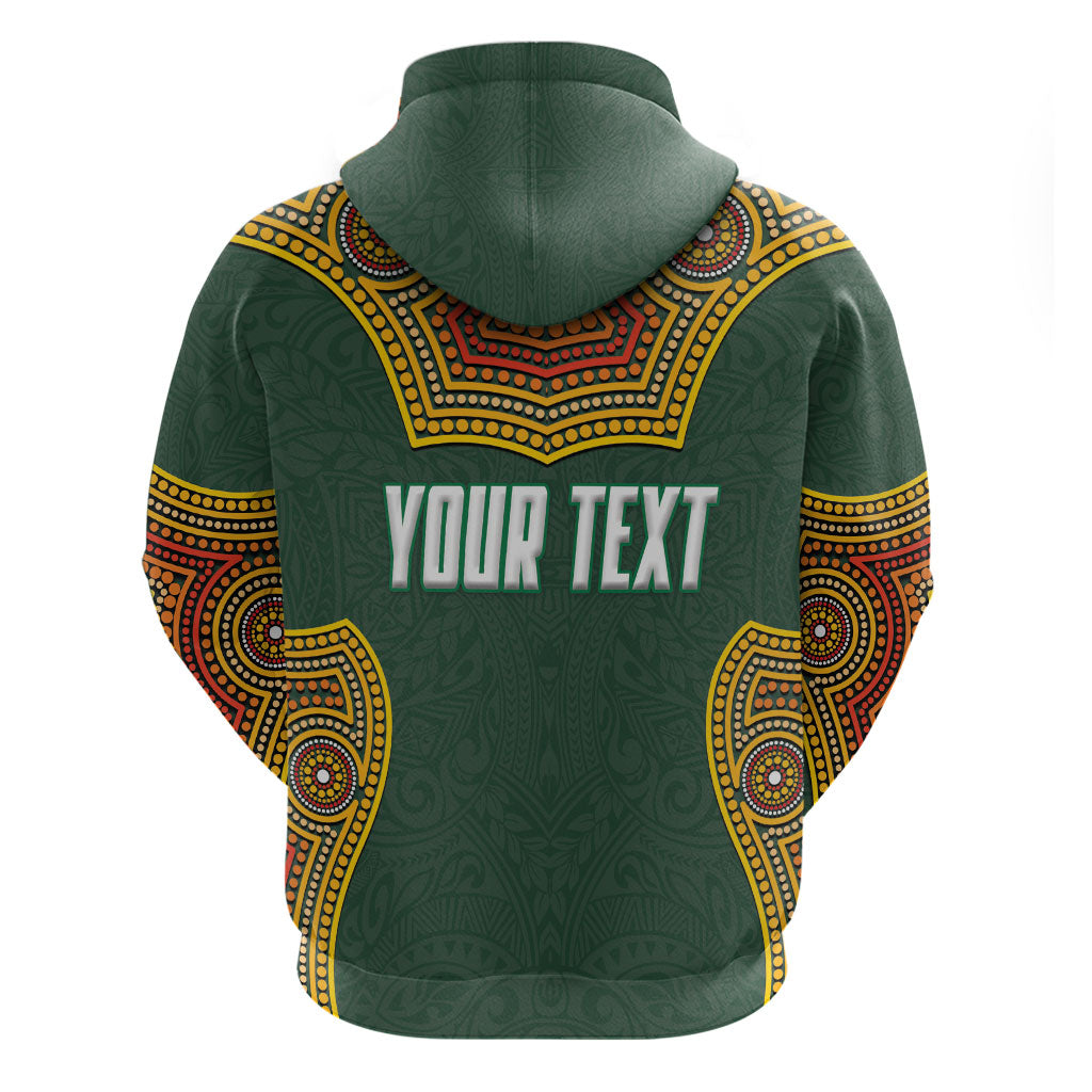 Personalized Kookaburras Field Hockey Hoodie Kangaroo Australian Indigenous Dot Art Style With Vibrant Sun Patterns