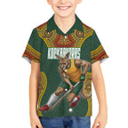 Personalized Kookaburras Field Hockey Kid Hawaiian Shirt Kangaroo Australian Indigenous Dot Art Style With Vibrant Sun Patterns