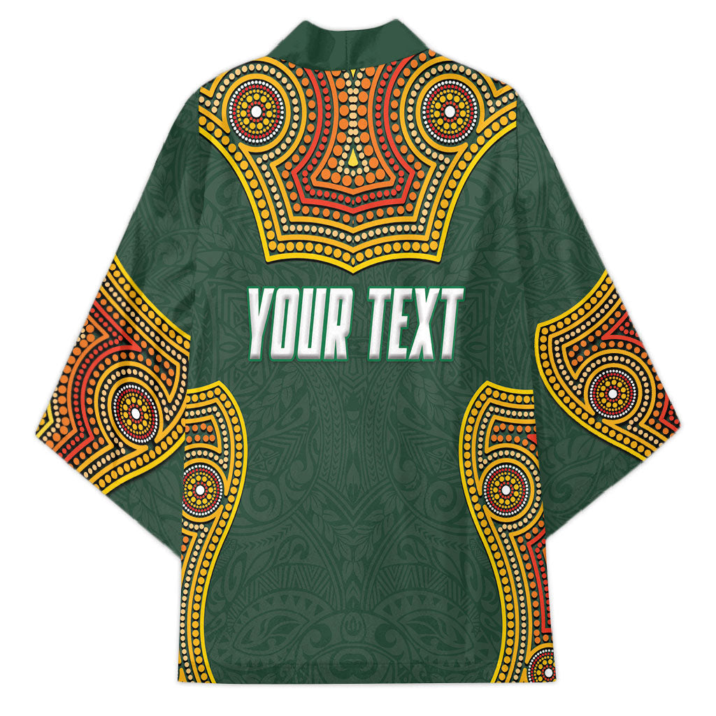 Personalized Kookaburras Field Hockey Kimono Kangaroo Australian Indigenous Dot Art Style With Vibrant Sun Patterns