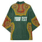 Personalized Kookaburras Field Hockey Kimono Kangaroo Australian Indigenous Dot Art Style With Vibrant Sun Patterns