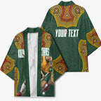 Personalized Kookaburras Field Hockey Kimono Kangaroo Australian Indigenous Dot Art Style With Vibrant Sun Patterns
