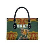 Personalized Kookaburras Field Hockey Leather Bag Kangaroo Australian Indigenous Dot Art Style With Vibrant Sun Patterns