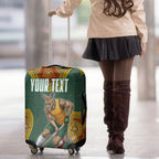 Personalized Kookaburras Field Hockey Luggage Cover Kangaroo Australian Indigenous Dot Art Style With Vibrant Sun Patterns