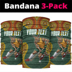 Personalized Kookaburras Field Hockey Neck Gaiter Kangaroo Australian Indigenous Dot Art Style With Vibrant Sun Patterns