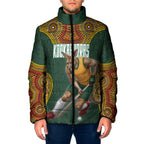 Personalized Kookaburras Field Hockey Padded Jacket Kangaroo Australian Indigenous Dot Art Style With Vibrant Sun Patterns