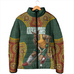 Personalized Kookaburras Field Hockey Padded Jacket Kangaroo Australian Indigenous Dot Art Style With Vibrant Sun Patterns