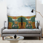 Personalized Kookaburras Field Hockey Pillow Cover Kangaroo Australian Indigenous Dot Art Style With Vibrant Sun Patterns