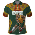 Personalized Kookaburras Field Hockey Polo Shirt Kangaroo Australian Indigenous Dot Art Style With Vibrant Sun Patterns
