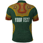 Personalized Kookaburras Field Hockey Polo Shirt Kangaroo Australian Indigenous Dot Art Style With Vibrant Sun Patterns
