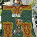 Personalized Kookaburras Field Hockey Quilt Kangaroo Australian Indigenous Dot Art Style With Vibrant Sun Patterns