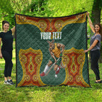 Personalized Kookaburras Field Hockey Quilt Kangaroo Australian Indigenous Dot Art Style With Vibrant Sun Patterns
