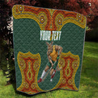Personalized Kookaburras Field Hockey Quilt Kangaroo Australian Indigenous Dot Art Style With Vibrant Sun Patterns