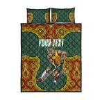 Personalized Kookaburras Field Hockey Quilt Bed Set Kangaroo Australian Indigenous Dot Art Style With Vibrant Sun Patterns