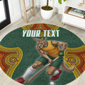 Personalized Kookaburras Field Hockey Round Carpet Kangaroo Australian Indigenous Dot Art Style With Vibrant Sun Patterns