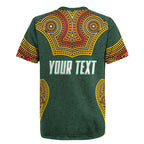 Personalized Kookaburras Field Hockey Rugby Jersey Kangaroo Australian Indigenous Dot Art Style With Vibrant Sun Patterns