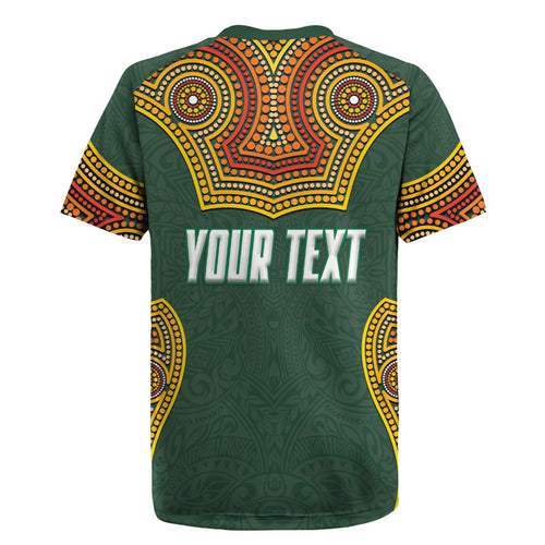 Personalized Kookaburras Field Hockey Rugby Jersey Kangaroo Australian Indigenous Dot Art Style With Vibrant Sun Patterns