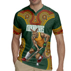 Personalized Kookaburras Field Hockey Rugby Jersey Kangaroo Australian Indigenous Dot Art Style With Vibrant Sun Patterns