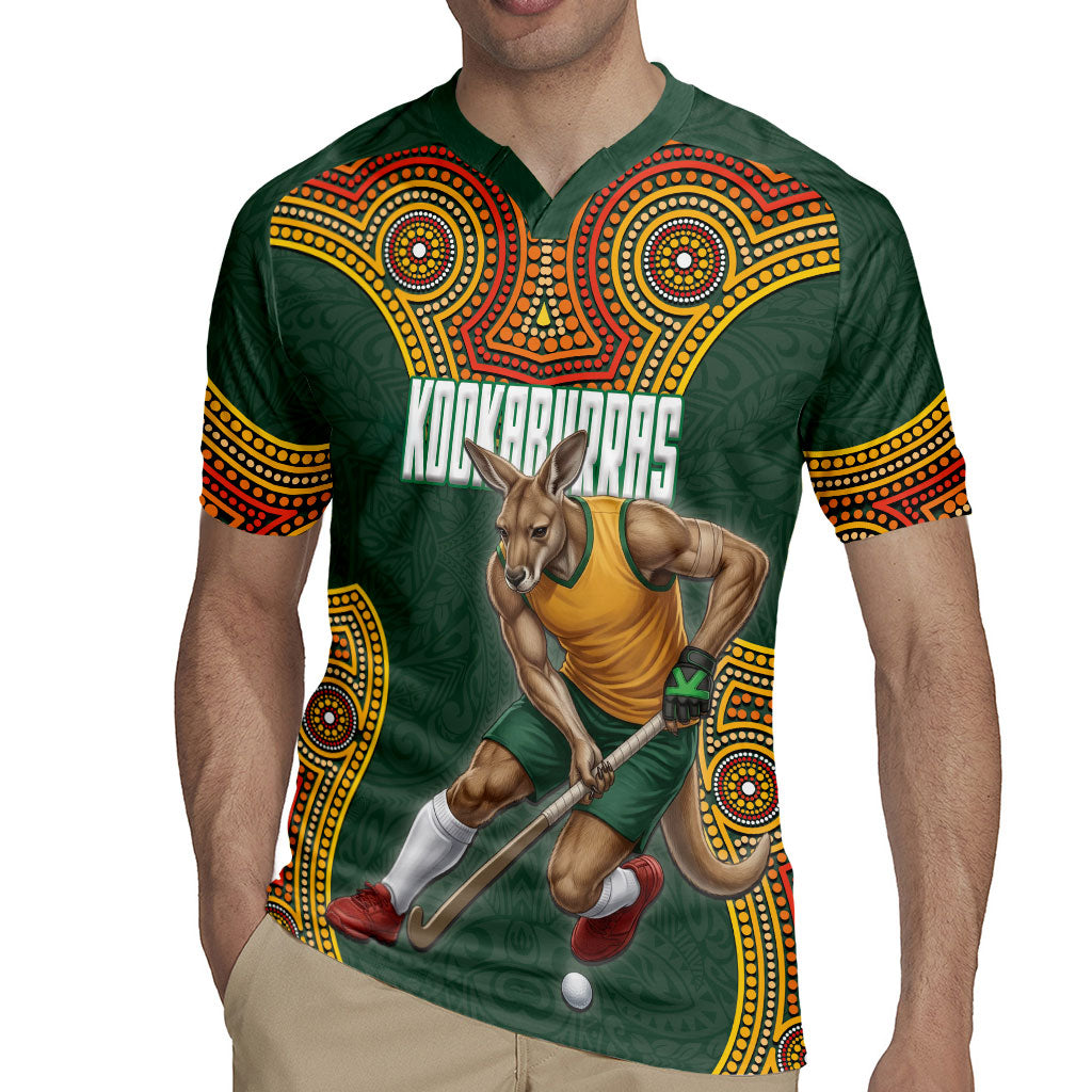 Personalized Kookaburras Field Hockey Rugby Jersey Kangaroo Australian Indigenous Dot Art Style With Vibrant Sun Patterns