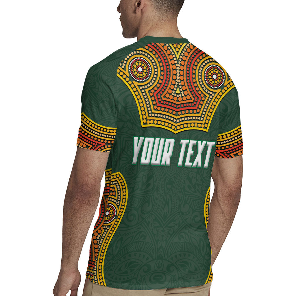 Personalized Kookaburras Field Hockey Rugby Jersey Kangaroo Australian Indigenous Dot Art Style With Vibrant Sun Patterns