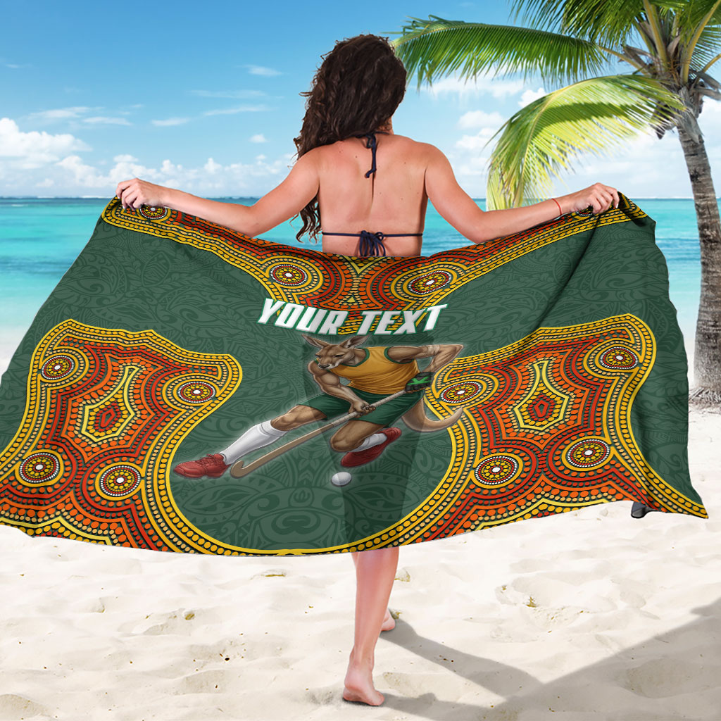 Personalized Kookaburras Field Hockey Sarong Kangaroo Australian Indigenous Dot Art Style With Vibrant Sun Patterns