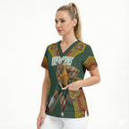 Personalized Kookaburras Field Hockey Scrub Top Kangaroo Australian Indigenous Dot Art Style With Vibrant Sun Patterns