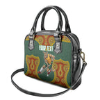 Personalized Kookaburras Field Hockey Shoulder Handbag Kangaroo Australian Indigenous Dot Art Style With Vibrant Sun Patterns