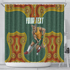 Personalized Kookaburras Field Hockey Shower Curtain Kangaroo Australian Indigenous Dot Art Style With Vibrant Sun Patterns