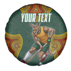 Personalized Kookaburras Field Hockey Spare Tire Cover Kangaroo Australian Indigenous Dot Art Style With Vibrant Sun Patterns