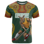Personalized Kookaburras Field Hockey T Shirt Kangaroo Australian Indigenous Dot Art Style With Vibrant Sun Patterns