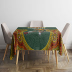 Personalized Kookaburras Field Hockey Tablecloth Kangaroo Australian Indigenous Dot Art Style With Vibrant Sun Patterns