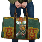 Personalized Kookaburras Field Hockey Travel Bag Kangaroo Australian Indigenous Dot Art Style With Vibrant Sun Patterns