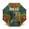 Personalized Kookaburras Field Hockey Umbrella Kangaroo Australian Indigenous Dot Art Style With Vibrant Sun Patterns