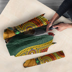 Personalized Kookaburras Field Hockey Umbrella Kangaroo Australian Indigenous Dot Art Style With Vibrant Sun Patterns