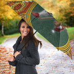 Personalized Kookaburras Field Hockey Umbrella Kangaroo Australian Indigenous Dot Art Style With Vibrant Sun Patterns