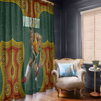 Personalized Kookaburras Field Hockey Window Curtain Kangaroo Australian Indigenous Dot Art Style With Vibrant Sun Patterns