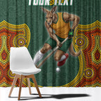 Personalized Kookaburras Field Hockey Window Curtain Kangaroo Australian Indigenous Dot Art Style With Vibrant Sun Patterns