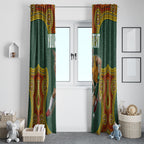 Personalized Kookaburras Field Hockey Window Curtain Kangaroo Australian Indigenous Dot Art Style With Vibrant Sun Patterns